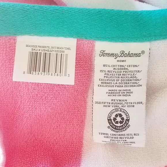Tommy Bahama Beachside Stripe Oversized Beach Towel - Picture 5 of 10